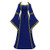 Womens Vintage Celtic Medieval Floor Length Renaissance Gothic Cosplay Dress Navy