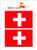 Switzerland Swiss Country Flag - Sheet of 2 - Window Bumper Stickers