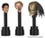 NECA Action Figure Head Display Stands black (3) Other figures accessories