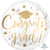 Anagram 17" Congrats Grad White  and  Gold Foil Balloon, Multicolor