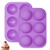 6 Holes Silicone Molds, Half Sphere Silicone Molds Cake Molds for Baking Round Shape Silicone Molds for Baking Pudding Jelly Handmade Soap Dome -Purple-