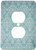 3dRose lsp-44237-6 White Damask On Turquoise Background 2 Plug Outlet Cover