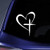 Bargain Max Decals Love Cross Sticker Decal Notebook Car Laptop 5.5" -White-