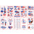 10 sheets Patriotic temporary luminous tattoos, July 10th Independence Day temporary tattoos, Independence Day gifts, children's favorite temporary tattoos, Independence Day decorations