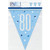 Unique 83444 Blue Dots Prismatic 80th Birthday Plastic Pennant Banner, 9 Ft 1 Pc, Age 80