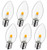 6 Pack-C7 Night Light Bulbs,C7 LED Replacement Light Bulb for Christmas String Light, 0.6 Watt Equivalent to 7 Watt, Warm White 2700K, E12 Candelabra Base -C7-6 Pack-