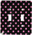3dRose LLC lsp_20407_2 Black and Pink Polka Dot Print Double Toggle Switch