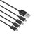 Multi Micro USB Charging Cable, 4 in 1 USB 2.0 A Male to 4 Micro USB Male,Micro USB Splitter Cable,1.5ft/0.5M -Black-
