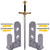 YYST Sword Wall Mount Sword Wall Hanger for Sword,Dagger,Axe,Keyblade, etc - Vertical Or Horizontal Display -2-