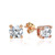 Sterling Silver Cubic Zirconia Solitaire Round Stud Unisex Earrings
