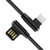Charger 90 Degree Elbow Braided 3.4A Type-C Phone Fast Charge Transfer Charging Cable Data Sync Cord - Black