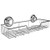 Gecko-Loc Shampoo Conditioner Holder Shower Caddy Wide Storage Basket and Shelf Stainless Steel w Vacuum Suction Cup - Chrome - Adhesive DISKS Now Include