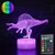 YOUNSH 3D Dinosaur Night Light, Dinosaur Lamp 16 Colors Changing with Smart Touch Remote Control Bedside Lamp Dinosaur Party Supplies As a Gift Idea for Kids Boys