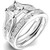 iSilver Princess Cut Wedding Engagement Ring, 925 Sterling Silver -Stainless-Steel, 6-
