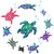 Colorful Sea Turtles Wall Decals - 10 PCS Turtles  and  Bubbles Wall Stickers Underwater Ocean Decals for Wall Glass - Vinyl Waterproof Turtle Sticker Removable Decorations for Nursery Living Room Bathroom Bedroom
