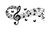 Music Notes Notation Band Wall Sticker Decal, Music Notation Wall Decal Removable DIY Vinyl Art Mural Wallpaper Home Decor Gift for Kids Bedroom Music  and  Dance Room  Fashion  and  Eye-catching -22.5x11 inch, Black-