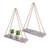 TIMEYARD Wall Hanging Shelf Set of 2 - White Distressed Wood Jute Rope Floating Shelves, Farmhouse Organizer Rustic Home Decor