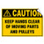 Caution Keep Hands Clear Of Moving Parts And Pulleys LABEL DECAL STICKER Sticks to Any Surface
