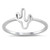 CloseoutWarehouse Rhodium Plated Sterling Silver Simple Cutout Cactus Ring Size 6