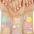 xo, Fetti Donut Party Supplies Temporary Tattoos - 48 Glitter Styles | Dessert Birthday, Ice Cream, Cupcake, Candy, Valentine's Day