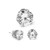 BEBERLINI Stud Earrings Round Cubic Zirconia Push Back Silver Stainless Steel CZ Ear Piercing Jewelry for Women Men 10 mm