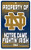Wincrat NCAA Notre Dame Fighting Irish Property of Sign, 7.25 x 12