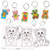 Baker Ross FE358 Teddy Bear Super Shrink Keyrings - Pack of 8, Keyrings for Crafts to Color in, Make and Display, Make Your Own for Kids
