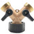 FG 2 Way Brass Hose Adapter Connector, Solid Brass Brass Hose Splitter, Garden Hose Connector Valve Heavy Duty, Y Valve, Y Hose Splitter