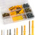 230 Pieces Plastic Drywall Wall Anchors and Screws Kit, Includes 5 Different Size Plastic Drywall Anchors and Flat Head Screws