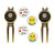 GOLTERS Golf Divot Repair Tool with Ball Marker, A Unique and Multi-Functional Golf Accessory, Nickel -red-