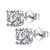 925 Sterling Silver Stud Earrings , 6mm Square Clear Cubic Zirconia Stud Earring For women girls men gift
