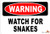 Warning Watch for Snakes Aluminum 8 x 12 Metal Novelty Vintage Reproduction Danger Sign
