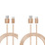 2-Pack Ematic USB C Cable Type C Charger Premium Nylon USB Cable, USB A to Type C Charging Cable Fast Charge Gold -6-Feet-