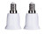 Ascension E14 to E27 Screw Base Socket Lamp Holder Light Bulb Converter Adapter Plastic White -E14-E27, Pack of 2-