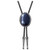 QUKE American Western Retro Dark Blue Rock Sand Stone Bolo Tie Genunie Leather