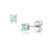SolidSilver- Sterling Silver 3mm Round-Cut Solitaire Stud Earrings | Simulated Aquamarine