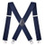 Fowateda Mens Suspenders X-Back 2" Wide Adjustable Solid Straight Clip Suspenders Blue