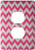3dRose lsp_110749_6 Chevron Pattern Hot Pink And White Zigzag 2 Plug Outlet Cover