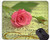 Rectangle Mouse Pad,Sheet Music Rose Flower Still Life -Stitched Edges