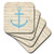3dRose CST_179106_2 Anchor with Glitter Image on White Wood Soft Coasters (Set of 8)