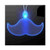 blinkee Acrylic LED Blue Mustache Necklace by