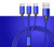 3-in-1 Nylon 4Ft/1.2M Multi USB Fast Charger Cable with Micro USB IP Type C -Blue-