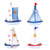 NUOBESTY 4PCS Mini Sailing Boat, Wooden Sailing Boat, Vintage Handmade Nautical Decor Sailing Boat Decoration, Sailboat Model for Home Tabletop, Wooden Display Sailboat