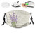 Comfortable Windproof mask Lavender Vintage Postcard Composition with Grunge Display and Flowers Lavender Reseda Green Beige Printed Facial decorations for Unisex adult