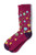 Men's Funky Hipster Floral Flowers Crew Dress Socks -Burgundy- Men's Funky Hipster Floral Flowers Crew Dress Socks -Burgundy-