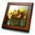 3dRose ft_80732_1 Picture of Painted Orange N Yellow Sunflower Framed Tile, 8 by 8-Inch