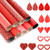 9 Pieces Valentine's Day Faux Leather Sheets Heart Printed Leather Sheets Glitter Leather Fabric Sheet DIY Synthetic Leather Sheet for Earrings Hair Bows Crafts Making Supplies, 12 x 8 Inch