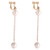 Clip on Dangle Earring Double Simulated Pearl Long Tassel Clips for non Pierced Gold-tone for Banquet Clip on Dangle Earring Double Simulated Pearl Long Tassel Clips for non Pierced Gold-tone for Banquet
