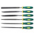 File Needle File Set Mini Diamond Files with Flat Square Triangular Round Half-Round Flat Warding Shape for Wood Metal Green 6PCS