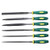 File Needle File Set Mini Diamond Files with Flat Square Triangular Round Half-Round Flat Warding Shape for Wood Metal Green 6PCS